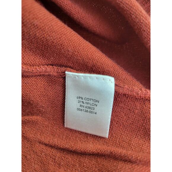 Christopher & Banks Cardigan Sweater Red V-Neck Short Sleeve Women's Size Medium - Picture 8 of 9